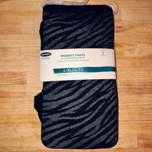 Black Tiger Stripe Tights - Old Navy - L/XL